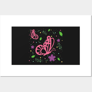 Butterflies and Nature Pattern Posters and Art